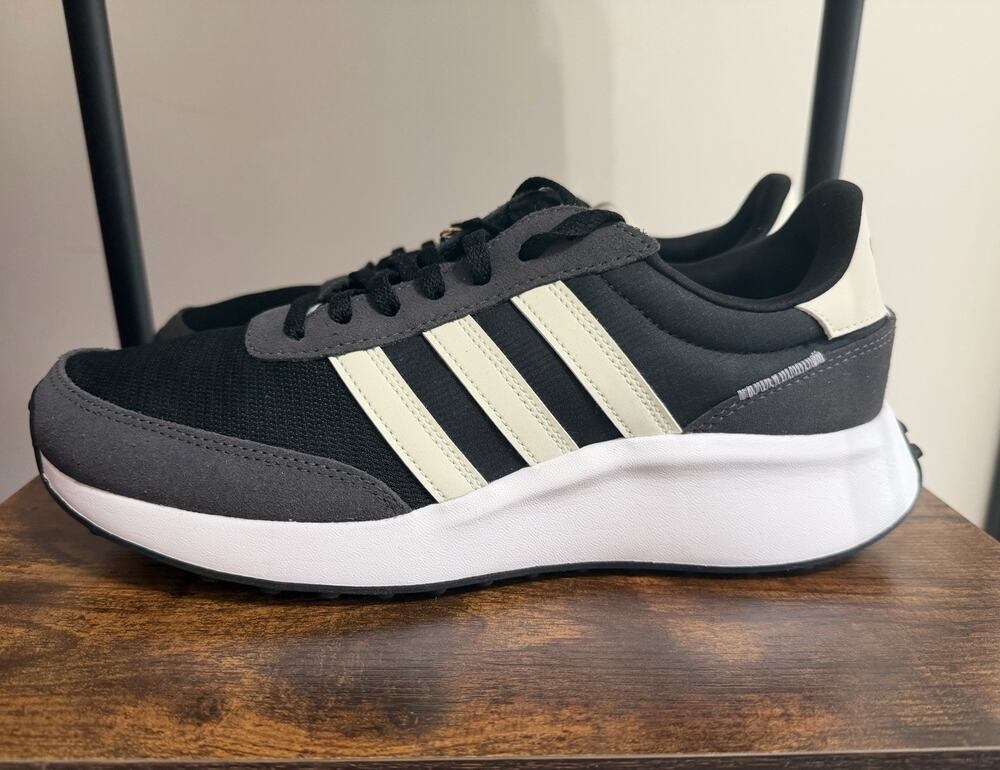adidas Run 70s GW5609 Black Gray White Women’s 8 Athletic Sneaker Textile #44